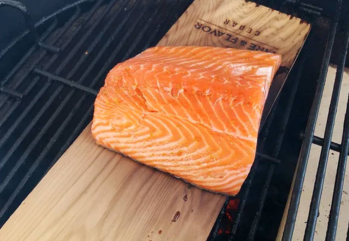 salmon on cedar plank